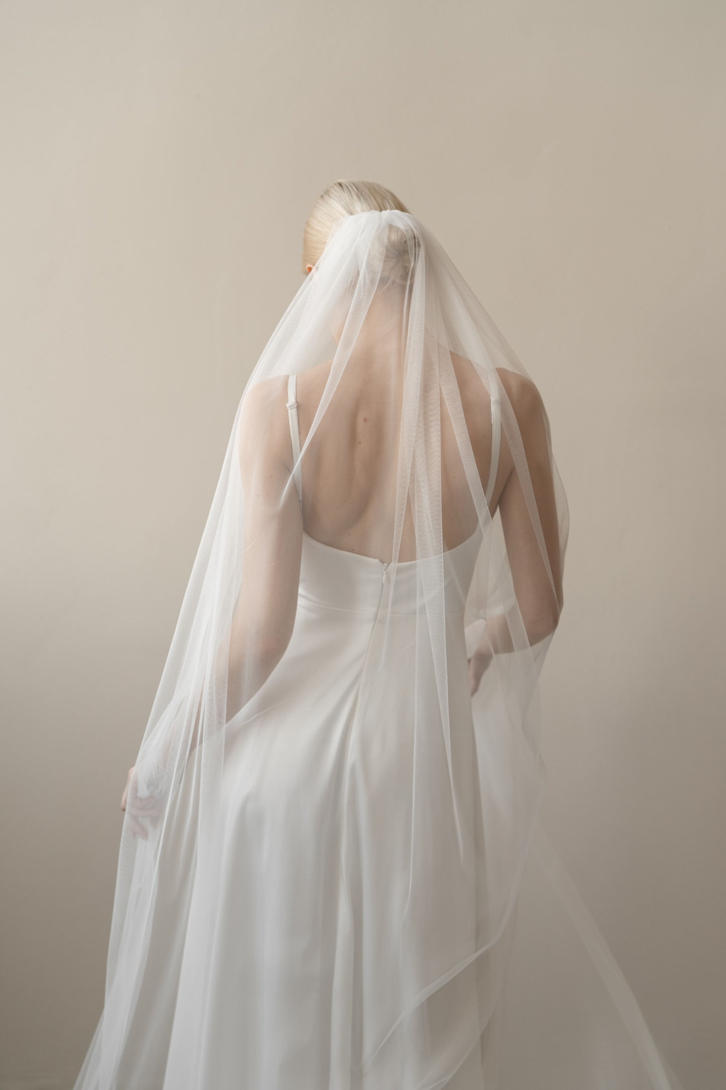 Long tulle veil