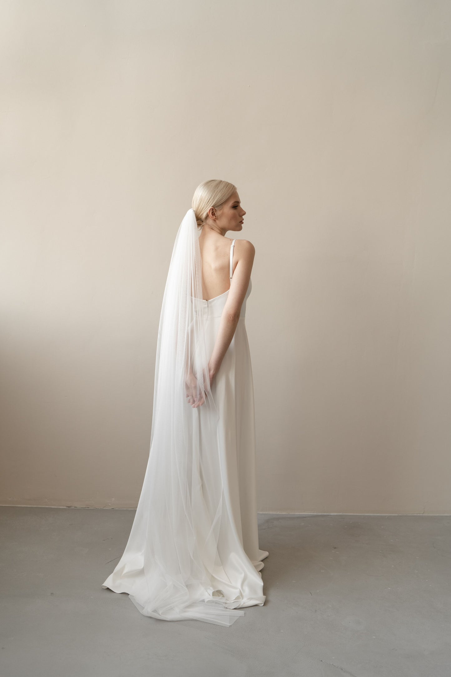 Long tulle veil